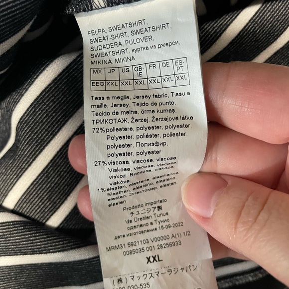 Marina Rinaldi Sport sweatshirt dress womens size xxl navy white stripe pullover - Picture 4 of 6